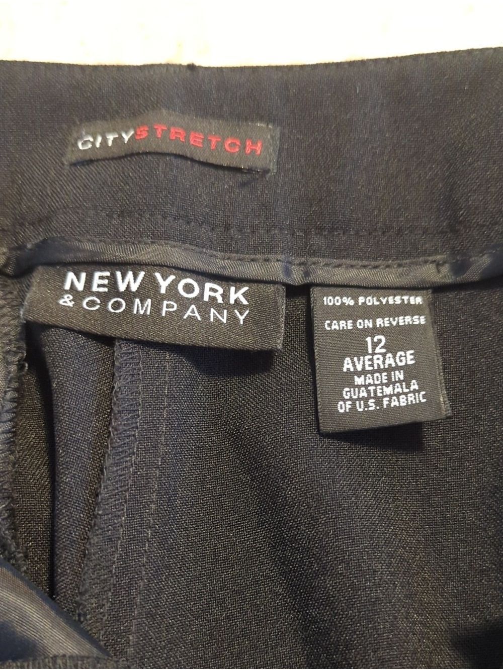 New York & Company Black Dress Pants Women's Size 12 Average Cuffed Hem - Picture 8 of 9